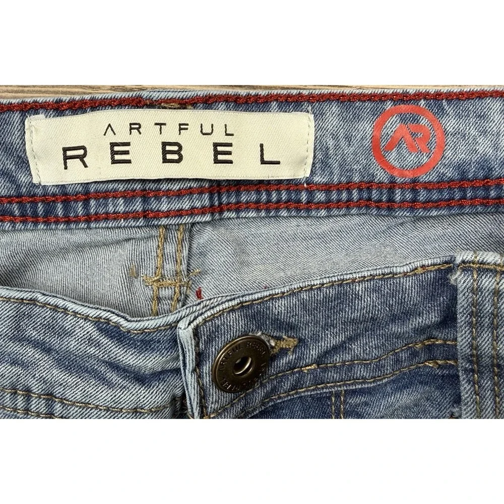 Artful Rebel Jeans Mens‎ 34x32 Light Wash Slim Straight Denim 5 Pocket Zip Fly
